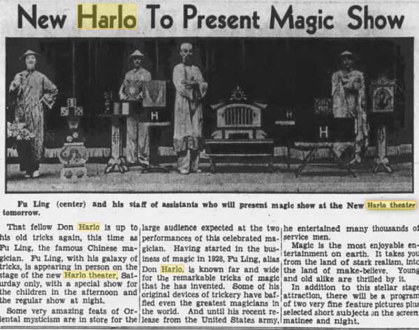 Harlo Theater - Mar 2 1945 Magic Show